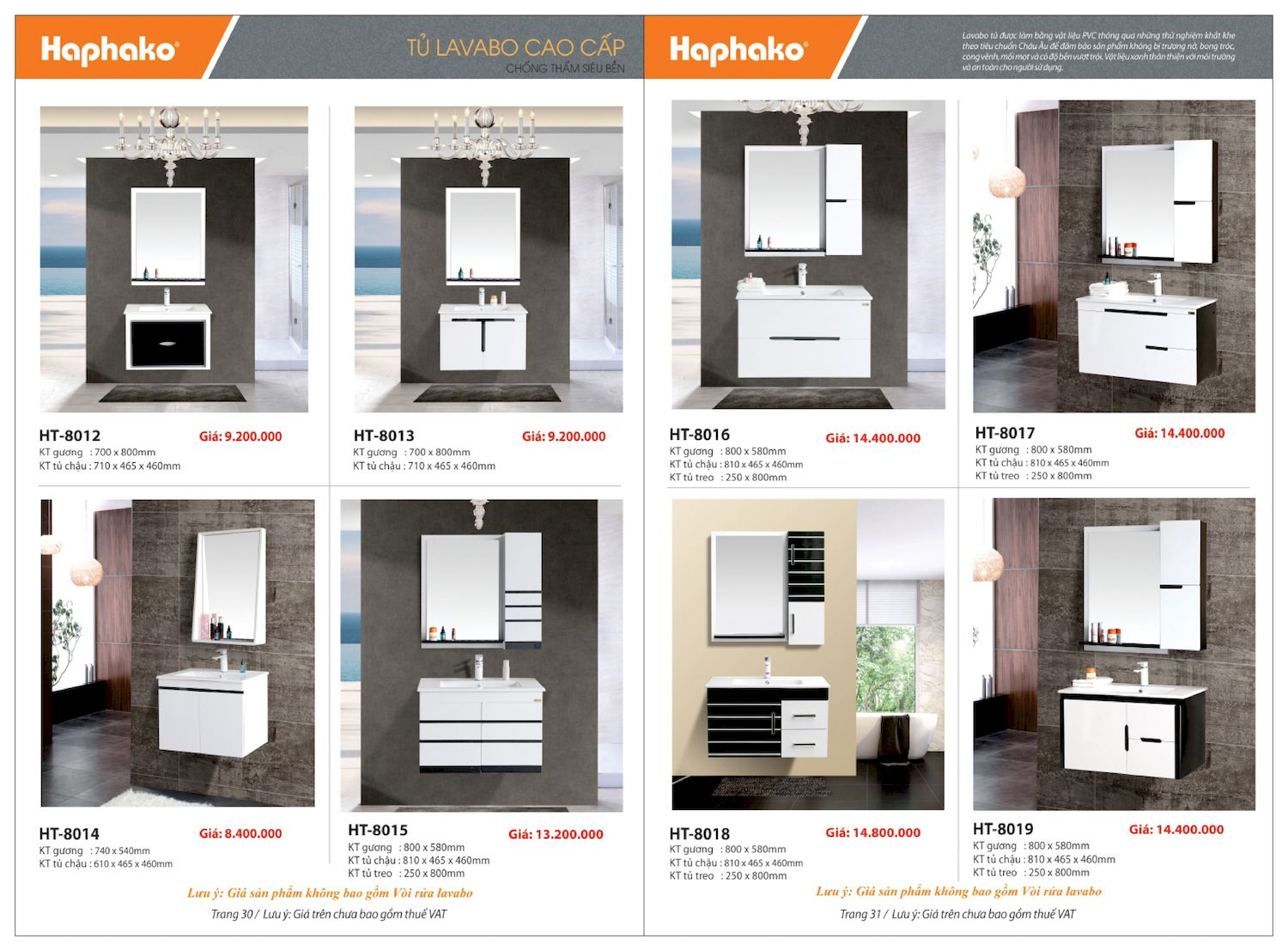 Thiết bị vệ sinh HAPHAKO Catalogue và Bảng giá mới nhất /Page 16